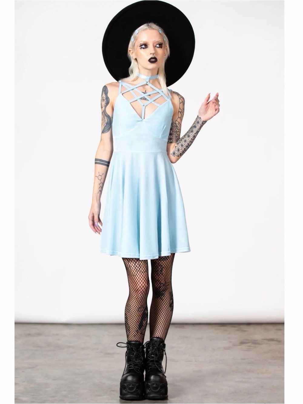 Killstar Magica Pastel Blue Skater Dress